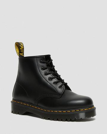 Black Men's Dr Martens 101 Bex Smooth Leather Ankle Boots | CA 405BEX